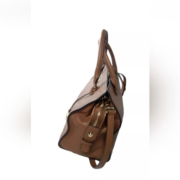Michael Kors Collins Leather Satchel Handbag Travel Brown Medium Size - Picture 4 of 11